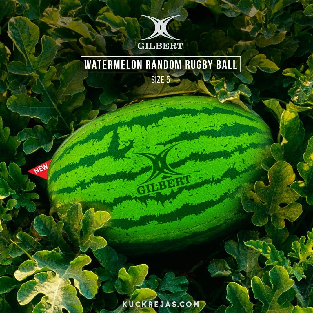 Gilbert Randoms Rugby Ball – Watermelon (Size 5) - Image 4