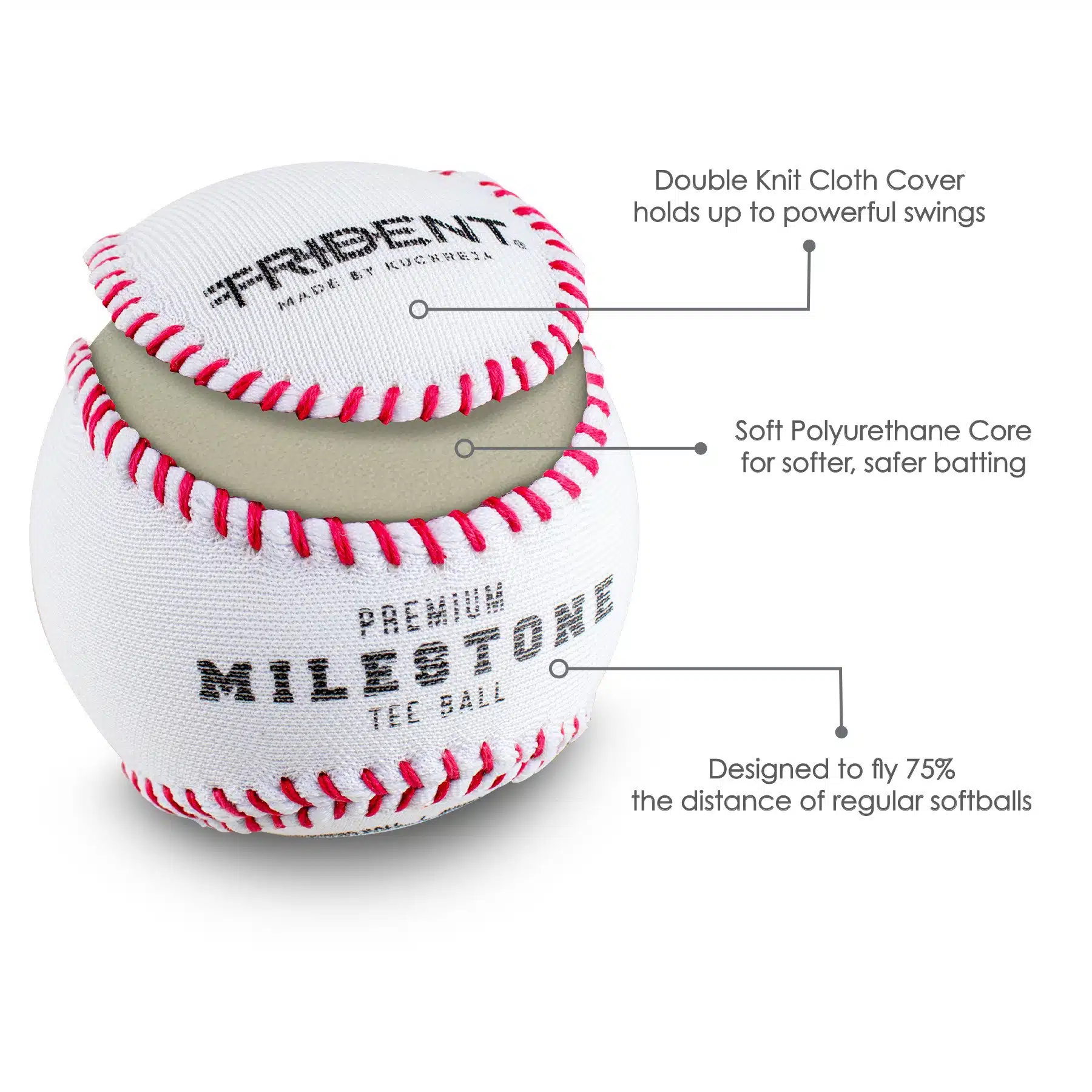 Trident Milestone Double Knit Teeball – 9″ - Image 3