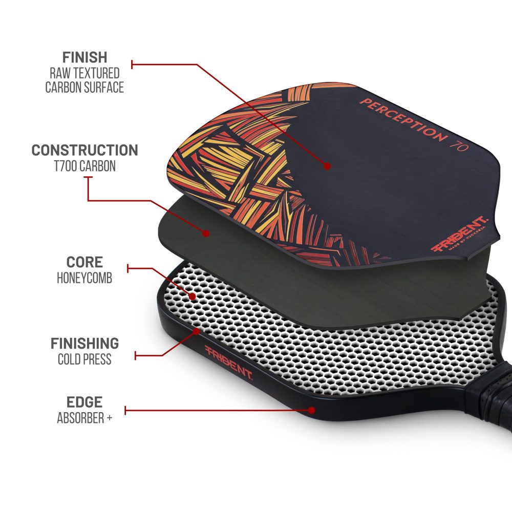 Trident Perception 70 Pickleball Paddle – Sunset Orange - Image 3