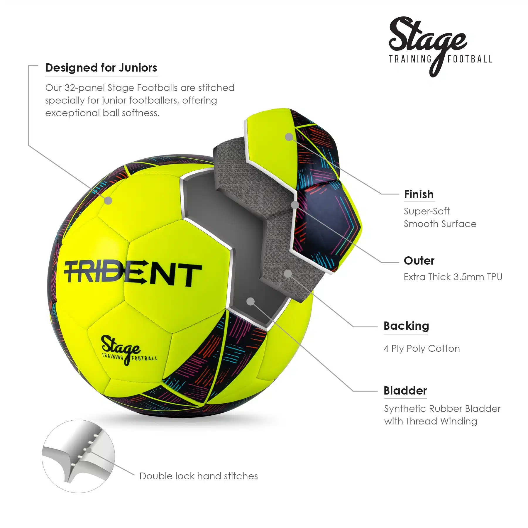Trident Stage Training Football – Size 3 (Neon/Rubine) - Image 5