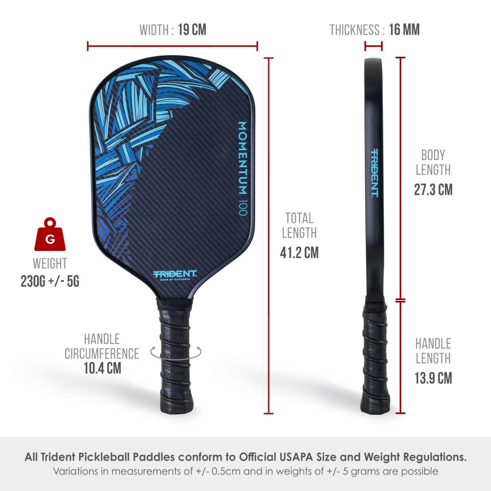 Trident Momentum 100 Pickleball Paddle – Cobalt Blue - Image 6