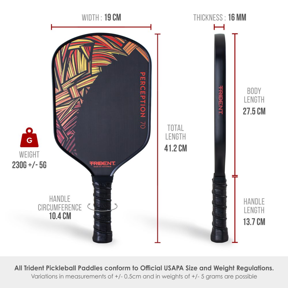 Trident Perception 70 Pickleball Paddle – Sunset Orange - Image 6