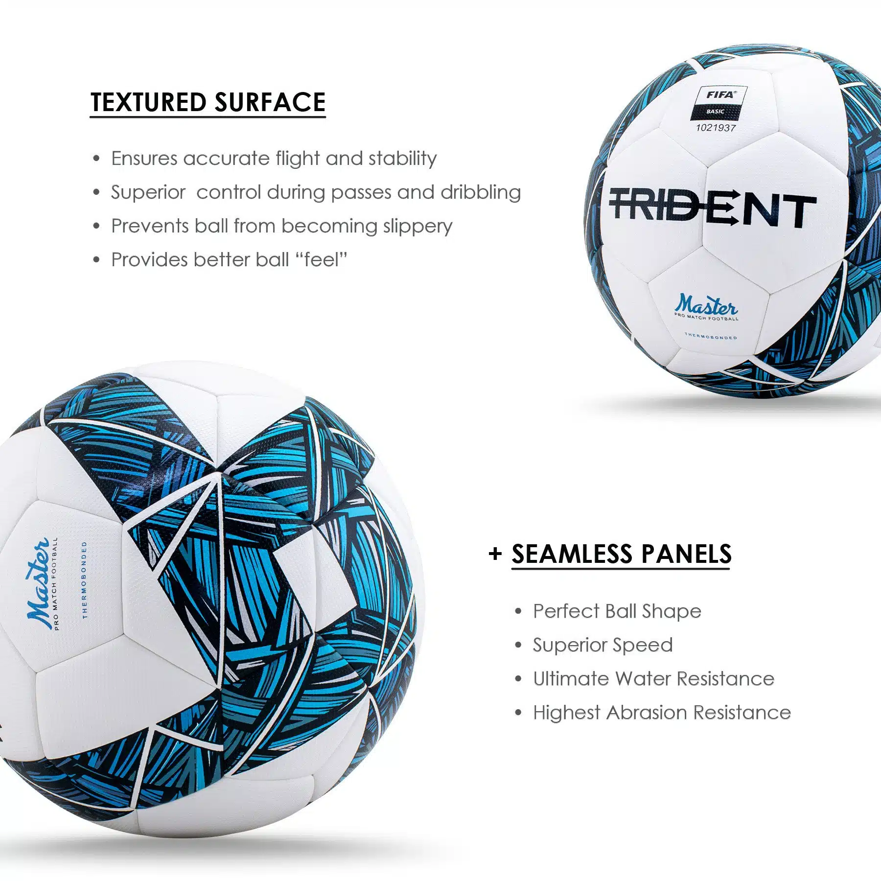 Trident Master TB Pro Football (FIFA Basic) – Steel Blue - Image 3