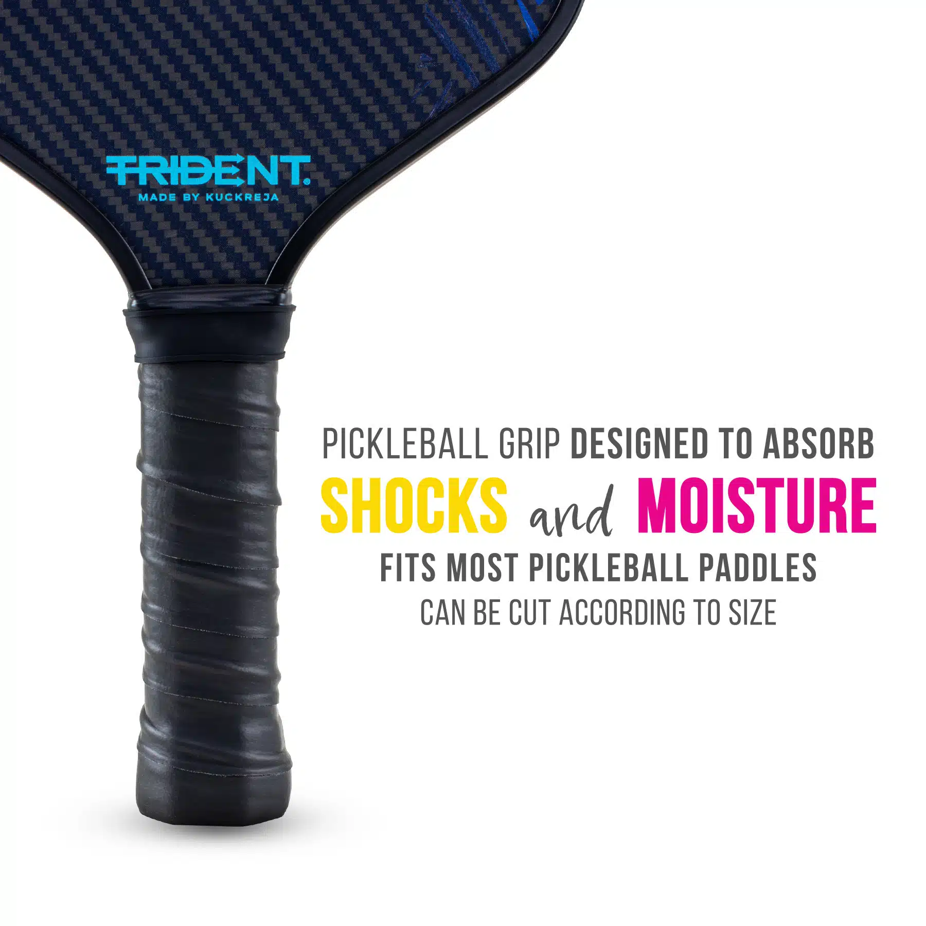 Trident Pickleball Paddle Grip – Black - Image 2