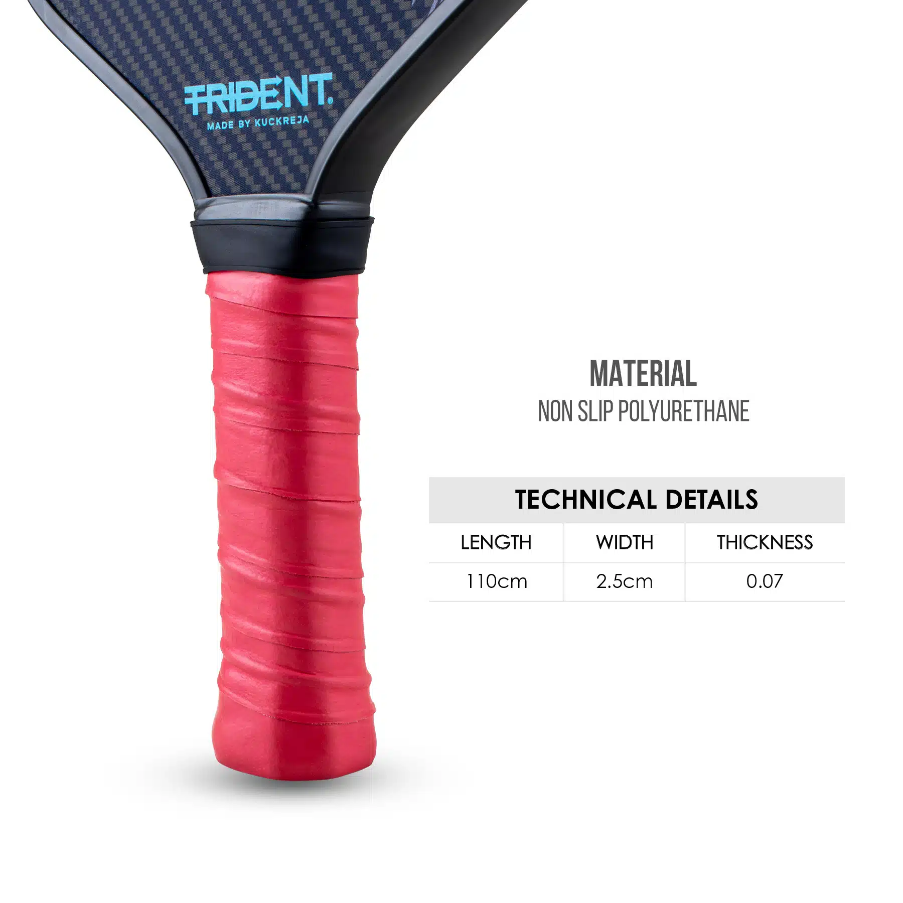 Trident Pickleball Paddle Grip – Red - Image 3